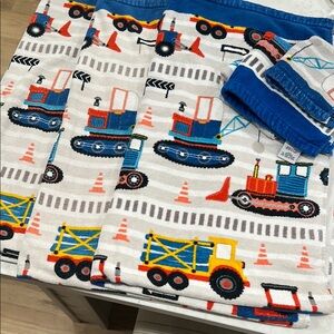 Kids Construction Truck Beach Towel - Blue/White